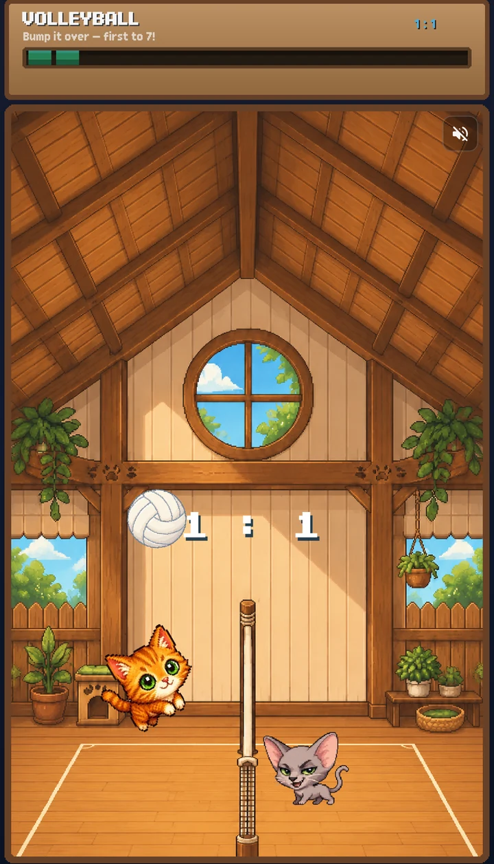 Volleyball mini-game screen